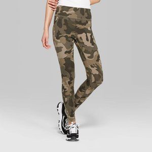 Women's High-Waisted Leggings - Camo Olive M
